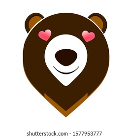 Collection isolated funny teddy bear different emotion.