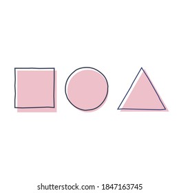 Kollektion isolierter geometrischer Formen. Einfache Form von Lernobjekten. Vektorgrafik einzeln auf weißem Hintergrund.