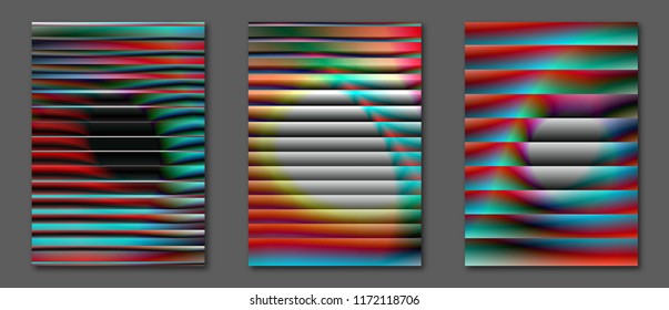 Collection isolated gradient vector sheets backgrounds. Set of abstract futuristic multicolor backgrounds with gradients. Applicable for Covers, Cards, Flyers and Banner Designs. A4, vector EPS10.