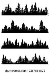 collection isolated tree Symbol silhouette style on white background. Can be used for your work.