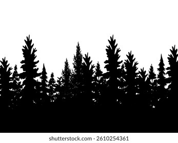 collection isolated tree Symbol silhouette style on white background. Hand drawn isolated illustrations.