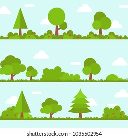 Collection of Isolated trees illustrations