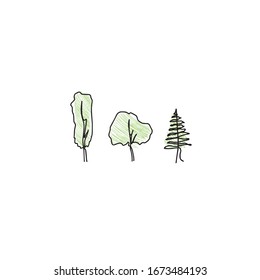 Collection of Isolated Trees on white background.sketch