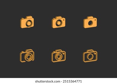 coleção de ícones isométricos da câmera. Ícone de câmera 3d