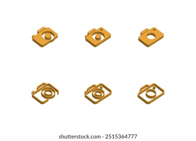 collection of isometric camera icons. 3d camera icon