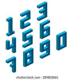 Collection of the isometric numbers. Vector illustration