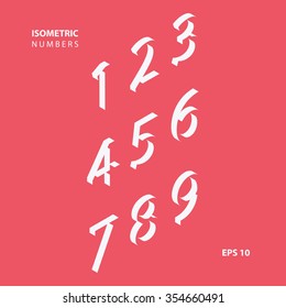 Collection of the isometric numbers. Vector illustration.