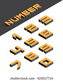 Collection of the isometric numbers. Vector illustration