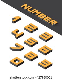 Collection of the isometric numbers. Vector illustration
