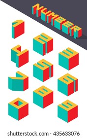 Collection of the isometric numbers. Vector illustration