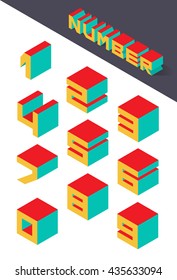 Collection of the isometric numbers. Vector illustration