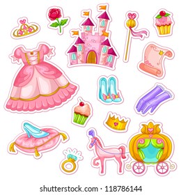 collection of items related to princesses (JPEG available in my portfolio)
