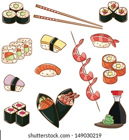 Collection of japanese food