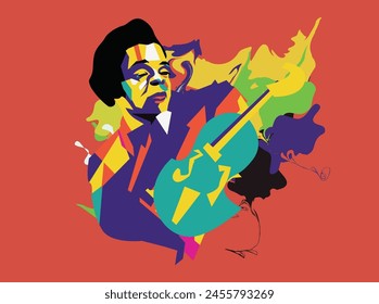 Collection of jazz musicians, jazz music festivals, concerts, events with musical instruments, musicians and singers. Vector illustration in colorful,expressional style design color modern art music