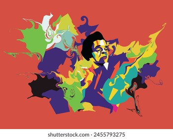 Collection of jazz musicians, jazz music festivals, concerts, events with musical instruments, musicians and singers. Vector illustration in colorful,expressional style design color funfun abstract so