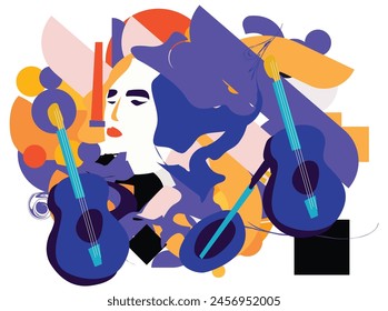 Collection of jazz musicians, jazz music festivals, concerts, eventMulticolored hand-drawn jazz music session poster. Artsy promo flyer or invitation. Colorful painting concert best