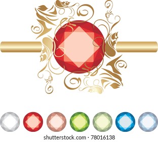 Collection of jewels. Vector