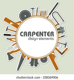 Collection of joiner's tools. Tools for repair. Vector illustration in flat style