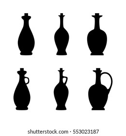 Collection jugs of oil 