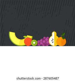 Collection of juicy fresh healthy fruits made in flat style - each one is isolated for easy use. Healthy lifestyle or diet vector design element. Organic farm illustration. 
