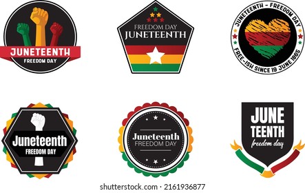 colección de insignias del día de la libertad del 19 de junio, diseños del conjunto del 19 de junio, celebrar el día de la libertad, la emancipación el 19 de junio