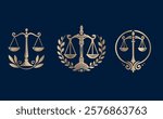 Collection of justice logos, scales and woman, law logo, lawyers and law