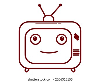 Collection of Kawaii Sketches or Doodles, Home Appliances decorated with Facial Expression Emoticons