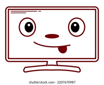 Collection of Kawaii Sketches or Doodles, Home Appliances decorated with Facial Expression Emoticons