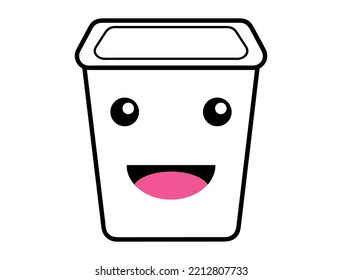 Collection of Kawaii Sketches or Doodles, Home Appliances decorated with Facial Expression Emoticons