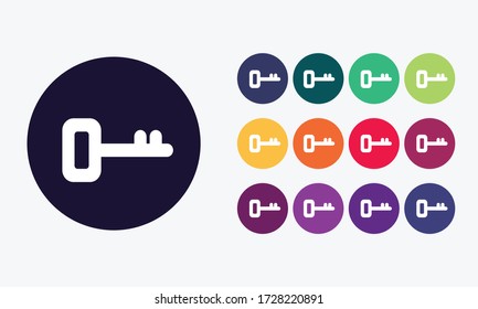 Collection of key symbol icon.