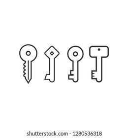 Collection of keys logo icon graphic design template illustration