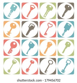 Collection of keys. Vector. EPS-10 (non transparent elements,non gradient).
