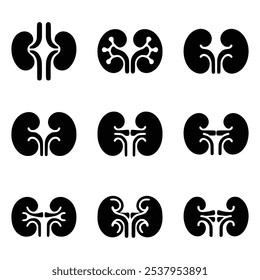 Colección del símbolo del Vector del icono del riñón