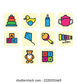 collection of kids icon vector