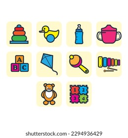 collection of kids icon vector