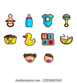collection of kids icon vector