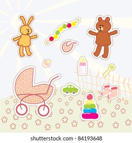collection of kids stickers