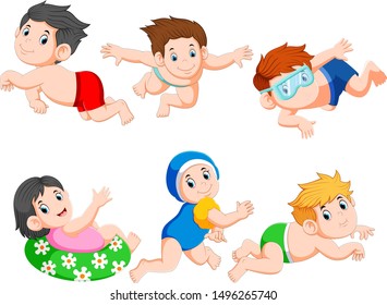 Collection of kids swimming collection set	