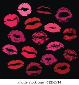 collection of kisses, vector