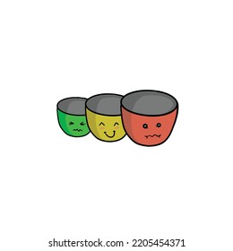 a collection of kitchen restaurant utensils with soft colors in a cute style