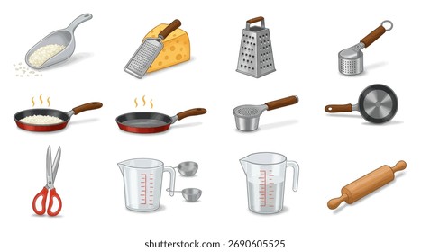 Collection of Kitchen Utensils and Cooking Tools