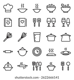 Collection of Kitchen Utensils and Food Icons