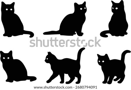 A collection of kitten silhouettes