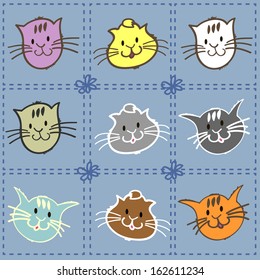 Collection of kittens of different colors