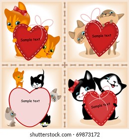 collection of kittens with the heart. love. similar to the portfolio