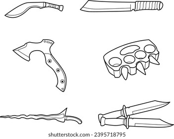 a collection of knives found in war video games
