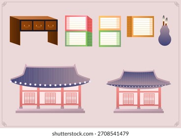 Collection of Korean traditional elements.