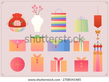 Collection of Korean traditional gift boxes.