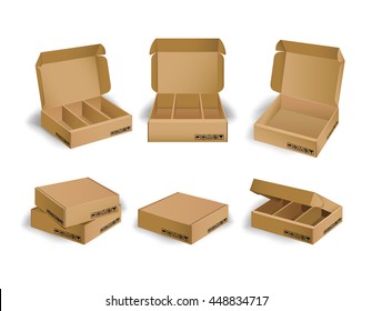 Collection of kraft box design package (Vector eps10)