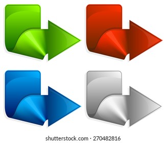 Collection label with arrow in different color